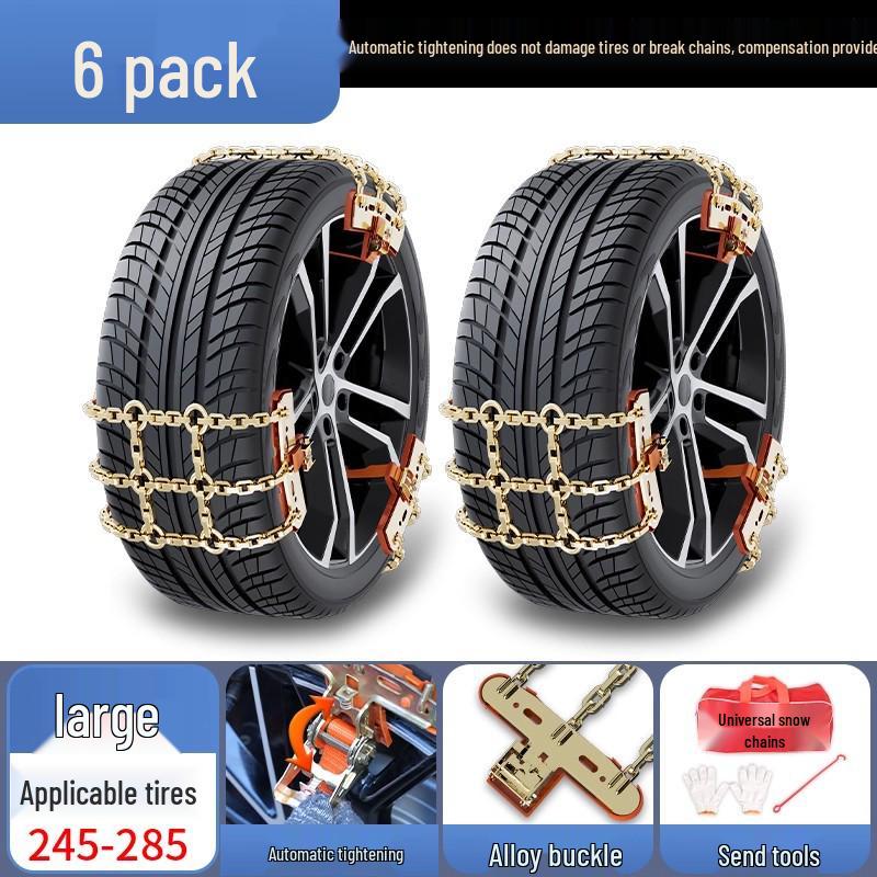 Winter Snow Chains for Cars, SUVs, and EVs: Tire-Safe, Non-Damaging Design