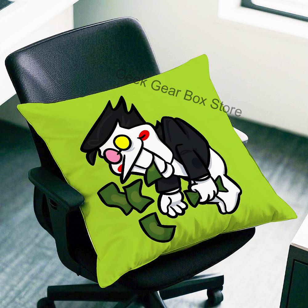 Game D-Deltarune Spamton Anime Celebrity Merchandise All-Match Printed Pillow Case Sofa Car Office Room Decoration Protector