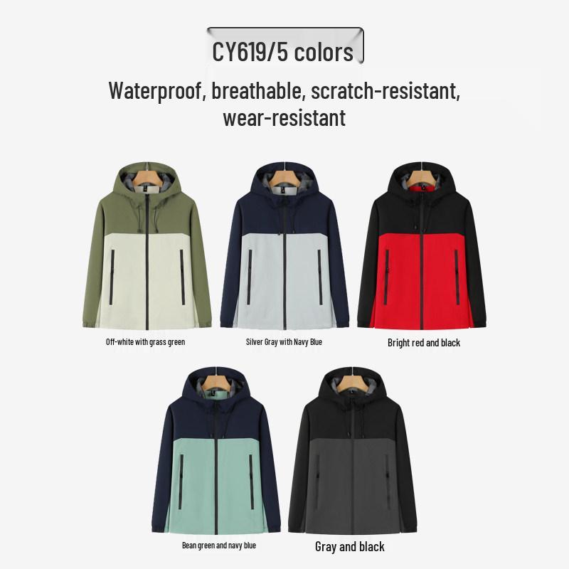 Windproof Waterproof Corporate Team Jacket with Custom Logo for Autumn/Winter 4XL