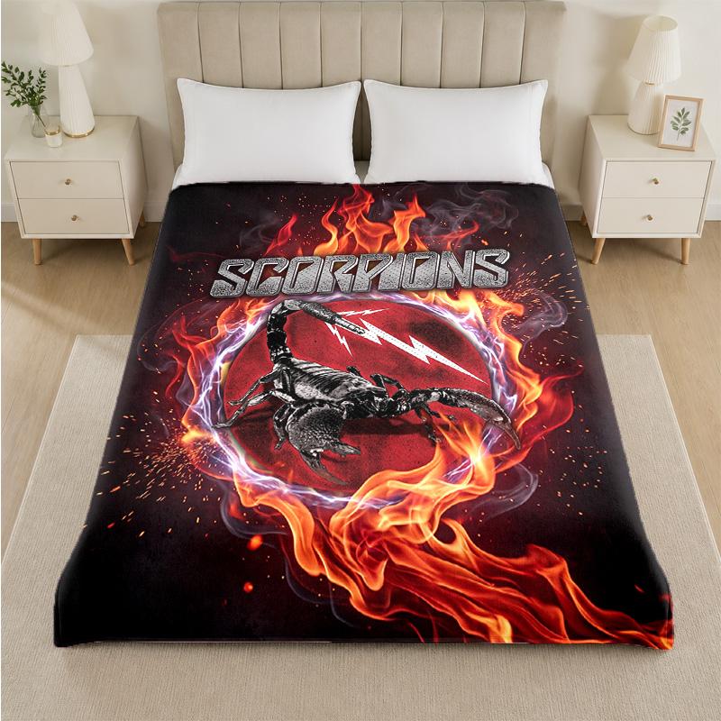 Scorpions Print Flannel Blanket Cozy Lightweight Plush Throw Blanket For Bed Sofa Household Use