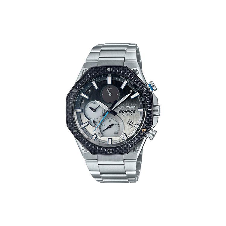Casio Men's White Edifice Scuderia Alpha Tauri Collaboration Gradient Color Bluetooth Quartz Watch Watches Eqb-1100At-2Apr