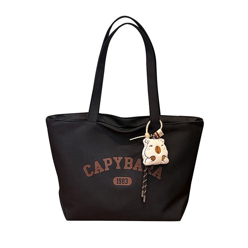 

Korean-Style Large Canvas Tote Bag: Casual, Crossbody College Shoulder Bag
