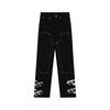 Men's Star Embroidered Casual Jeans - High Street, Loose Fit, Hip Hop Style