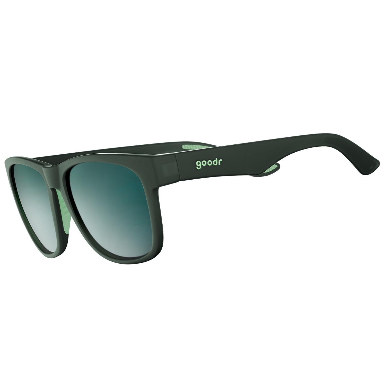 

goodr Mint Julep Electroshock Polarized Sunglasses for Men and Dark Green Solid Frame with Green Gradient UV400 Dark Green Women, Lenses, Protection,