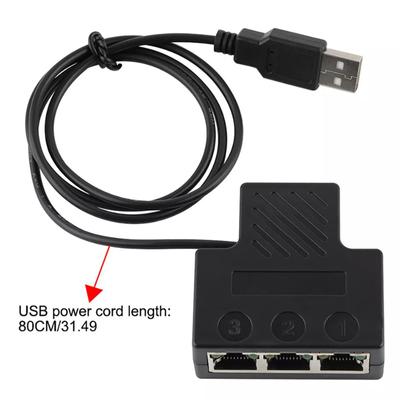 3 IN 1 100Mbps Ethernet Splitter Adapter RJ45 Kabel LAN Netzwerk Internet