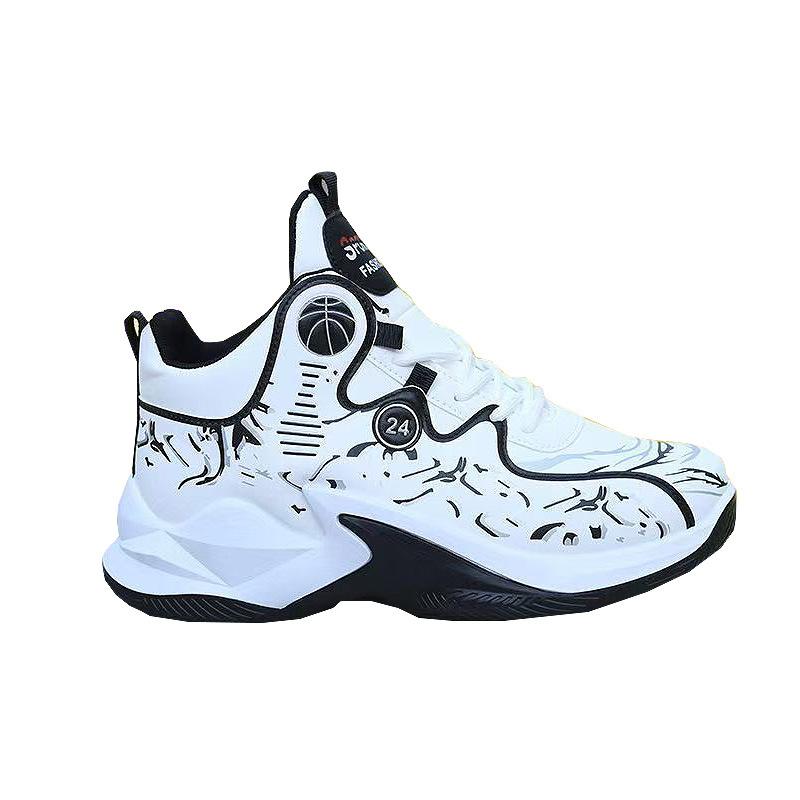 New basketball shoes, waterproof high-top sports shoes with leather surface, non-slip, shock-absorbing and wear-resistant students' actual combat