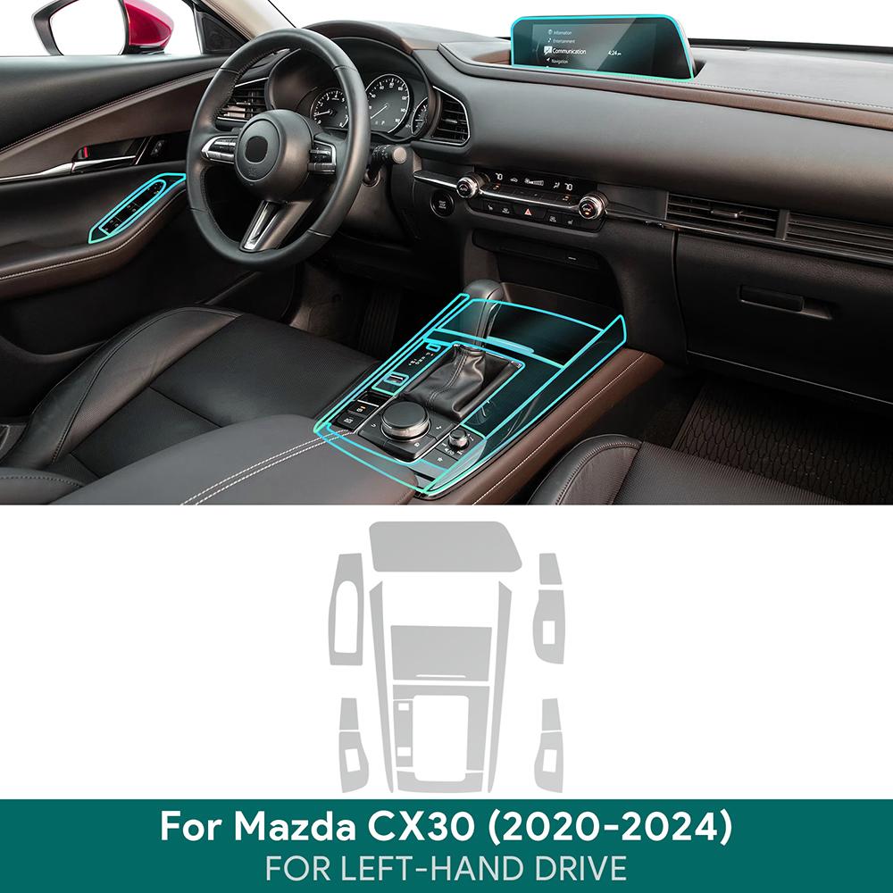 סרט הגנה פנימי נגד שריטות עבור MAZDA CX-30 2020-2024 Equator Sport Car אביזרי מסך קונסולה מרכזית TPU