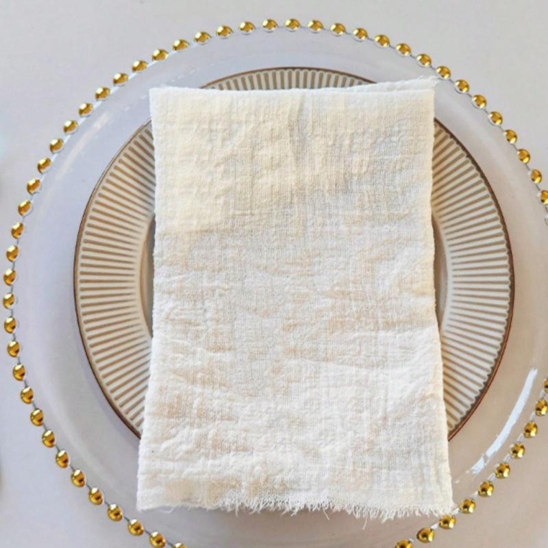 1pc Wedding Gauze Cotton Napkins Soft Dining Table Design Mat, Suitable for Showers, Christmas Dinners,decoration