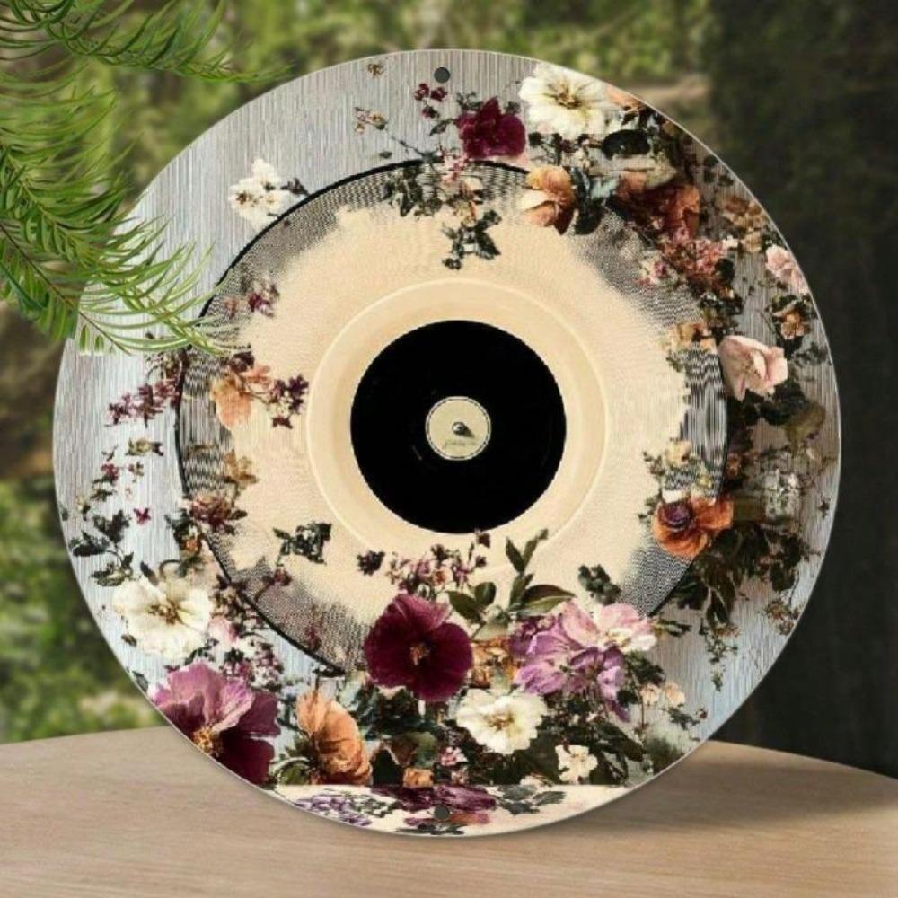 Vintage Floral Record Metal Wall Art Sign Home Kitchen Decor Retro Gift
