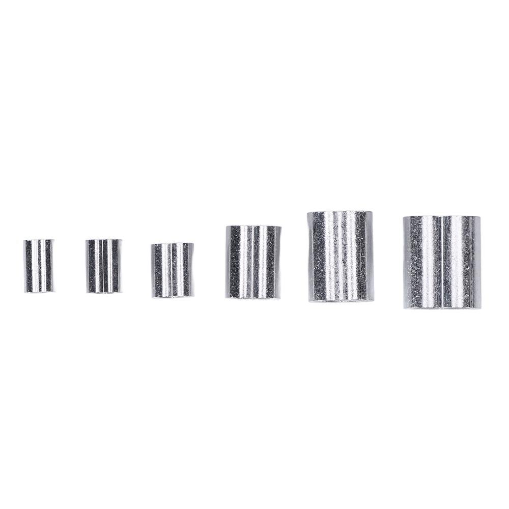 180pcs Universal Fit Aluminum Crimping Loop Sleeve Kit 6‑Size Wire Rope Cable Crimping Sleeve Kit Universal Application