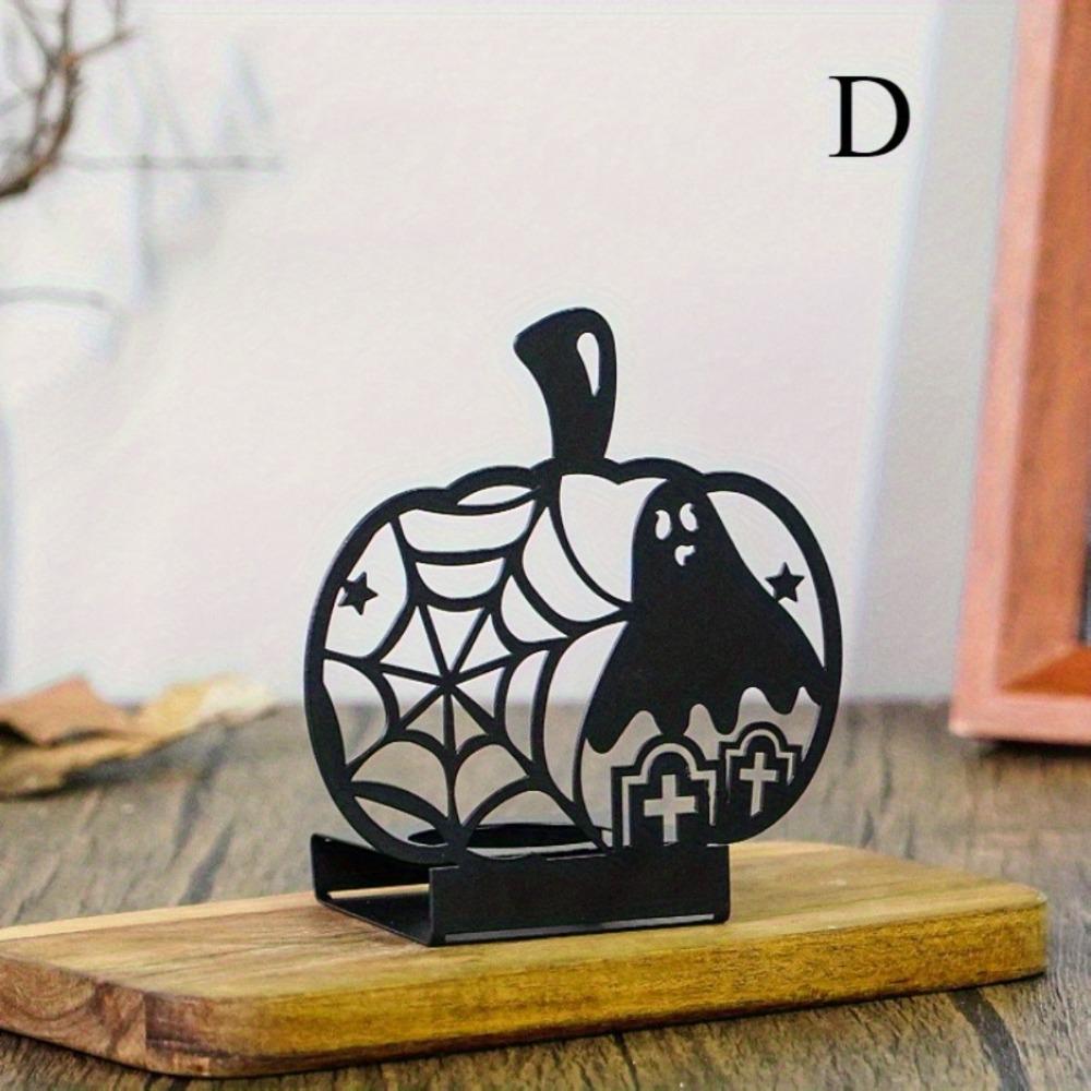 Schmiedeeiserner Kerzenhalter Halloween Gothic Dekoration, Gruselige Wohnaccessoires für Party Weihnachten Neujahrsgeschenk