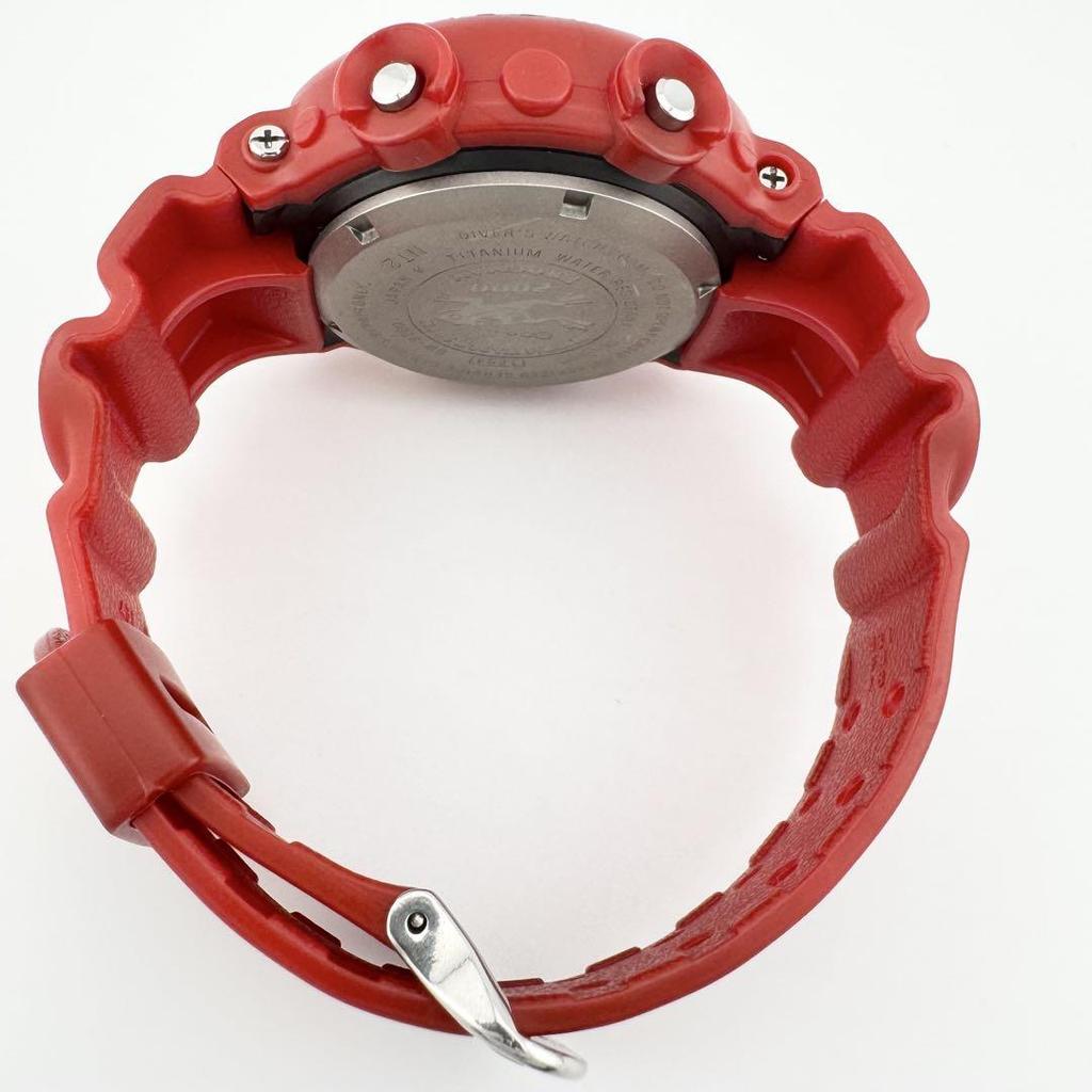 [USED] Rare, good condition Casio G-Shock Frogman special edition watch with red LCD display and red frog logo.