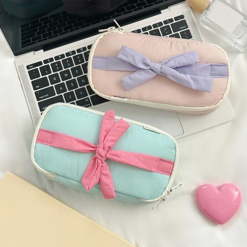 Bowknot Korean Style Pencil Case Large Capacity Bow Pencil Pouch Cartoon Bow Stationery Bag  Office