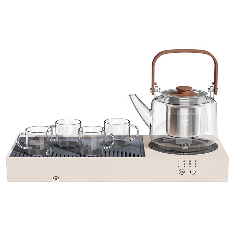 DESLON Glass Tea Kettle & Electric Ceramic Stove Set (1 Pot, 4 Cups)