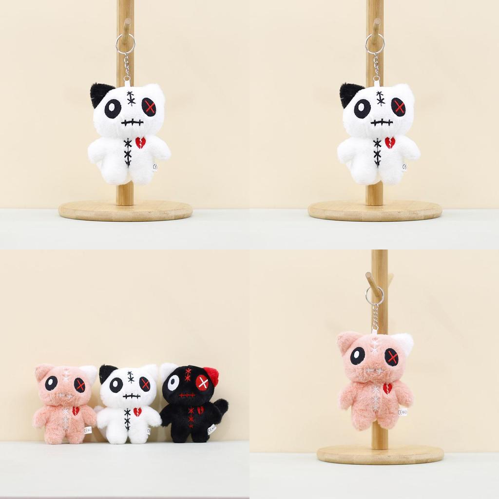 Adorable Plush Cat Keychain Alien Big Eye Cat Doll Soft Toy Bag Charm For Kids