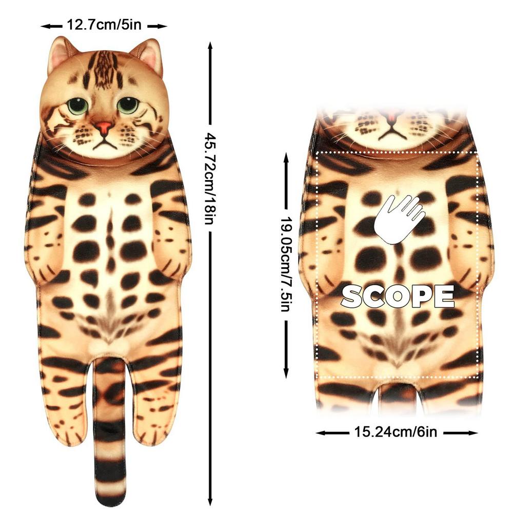 Cute Cat Hand Towels Quick Dry Soft Absorbent Microfiber Hanging Washcloths Face Towels For Bathroom Kitchen Accessories