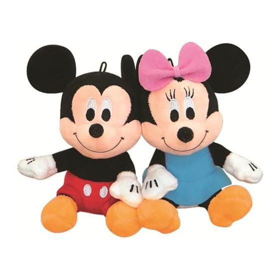 [Clax] Mickey & Minnie Disney Niko Stuffed Keychain Disney 2 Pieces Stuffed Toy Keychain Ball Chain Pair 142973