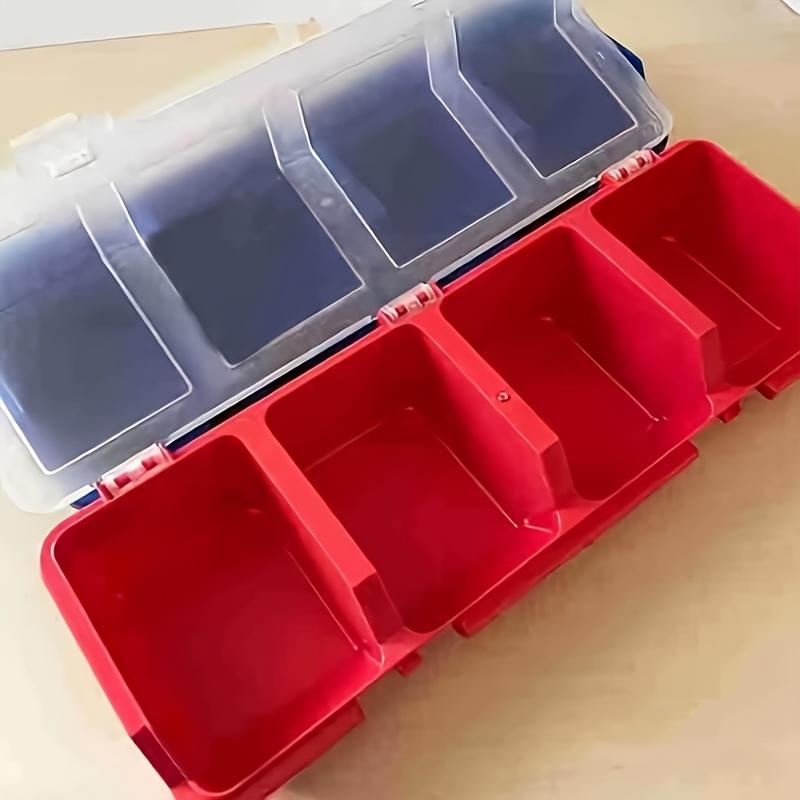 1Pc Multi-Compartment Organizer Box For Screws & Small Parts - Durable Plastic Hardware And Jewelry Storage Case