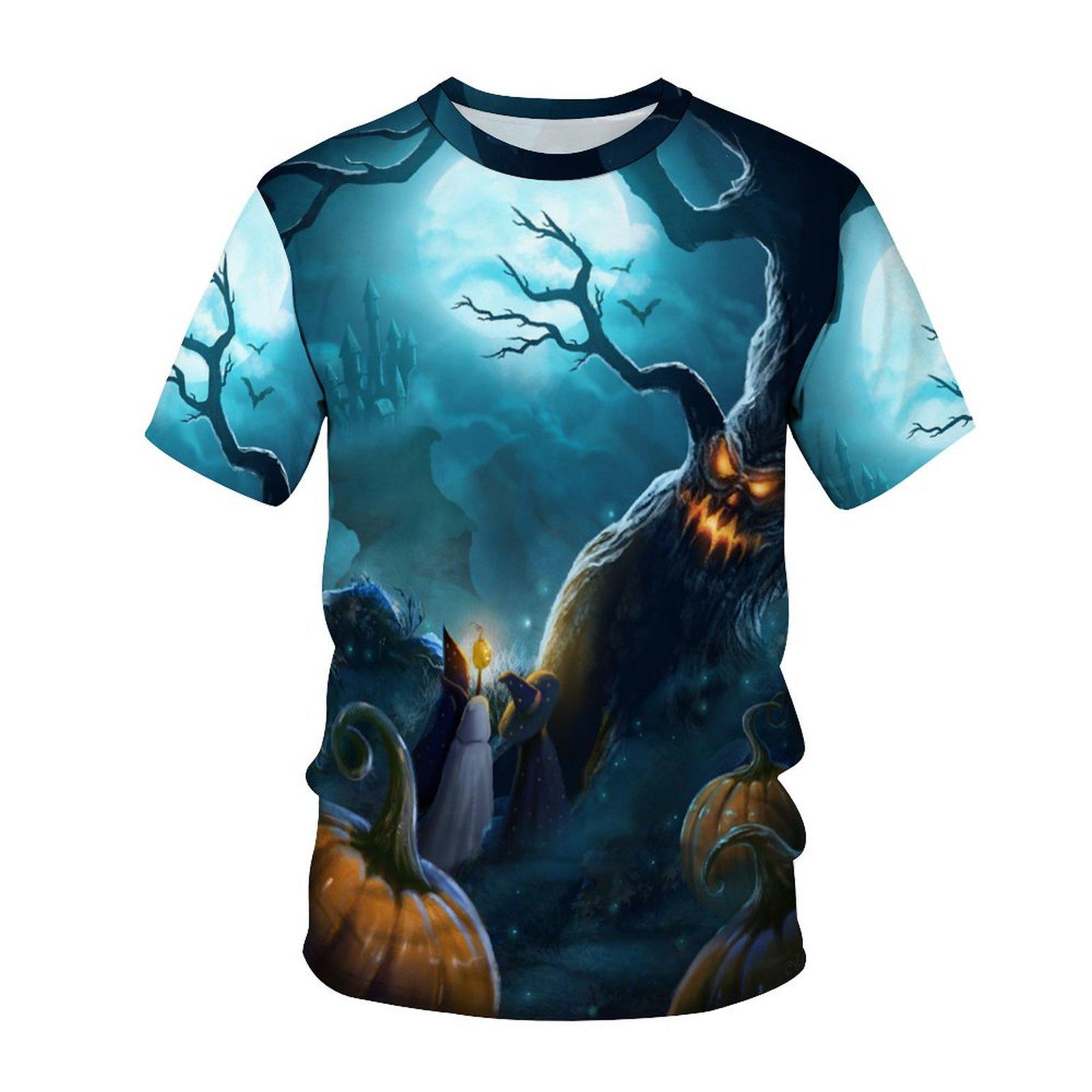 

SHUNAICHI Хэллоуин Рождественский подарок Хэллоуин Вечеринка Мужской костюм 3D Цифровая печать Тыква Футболка Круглый вырез Свободная футболка Топ 6XL