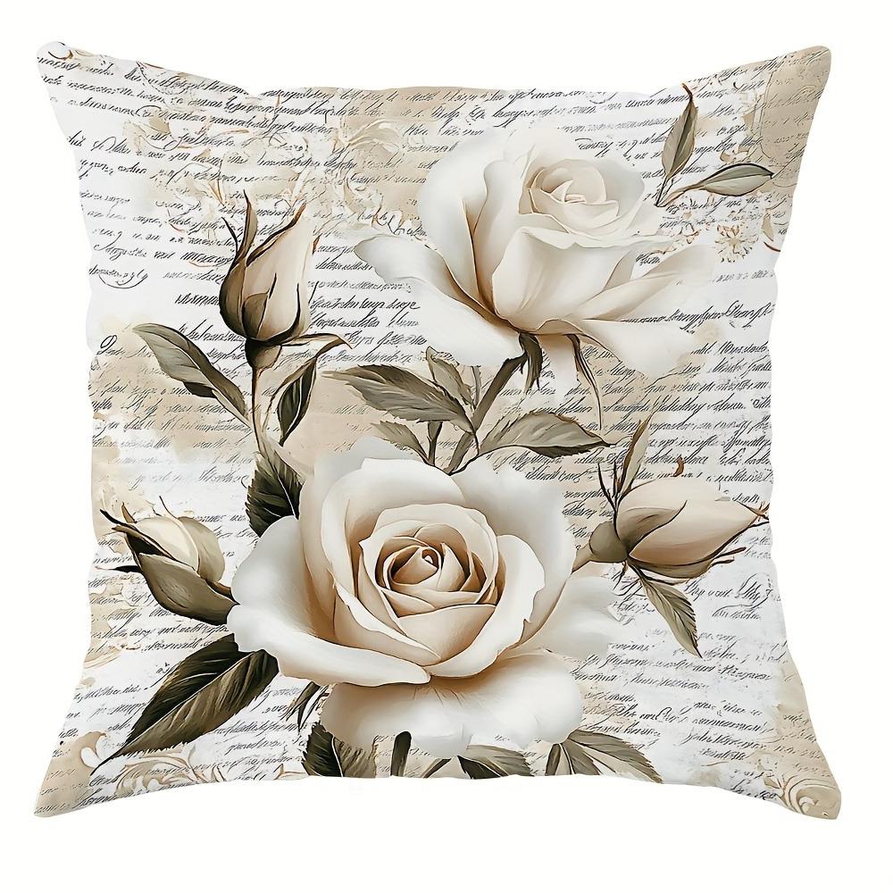 Vintage Floral Script Heritage PillowcasesLiving room sofa cushion cover, soft and comfortable, bedroom room decoration