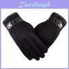 Herren Winter Warme Wildleder PU-Leder Fleecegefüttert Touchscreen Fahrhandschuhe Perfekt für Outdoor-Aktivitäten
