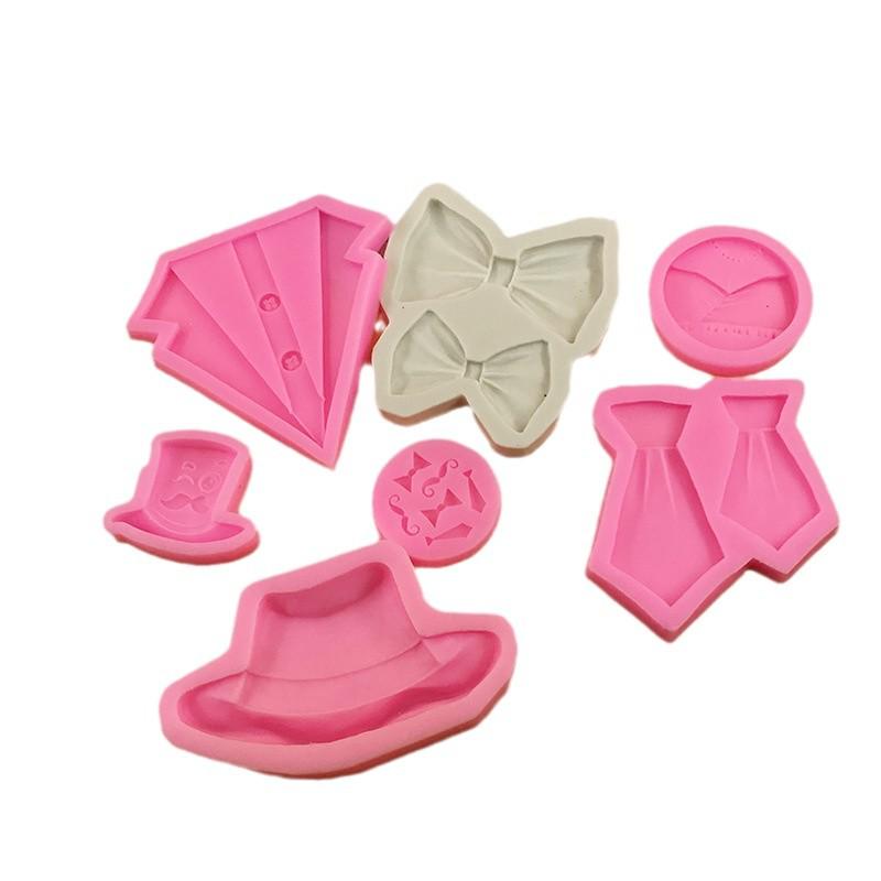 Silicone Mold for Hat, Bow Tie, Collar Cake & Chocolate Fondant