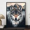 5D Wolf Full Diamond Painting Cross Stitch Set, DIY Gem Diamond Embroidery Crafts and Crafts, Decorative Home Wall Mural Ornaments