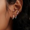 3PCS Stainless Steel Huggie Minimal Hoop Earrings Set for Women Little Crystal Zirconia Thin Cartilage Earrings Piercing Jewelry