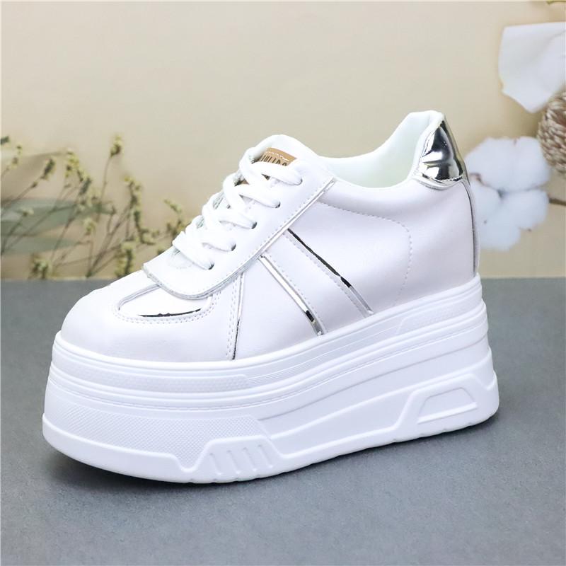 Modă Pantofi cu toc pană cu platformă de 12 cm pantofi sport pantofi cu toc platformă albă plasă aerată decupat pantofi femei zapatos de mujer