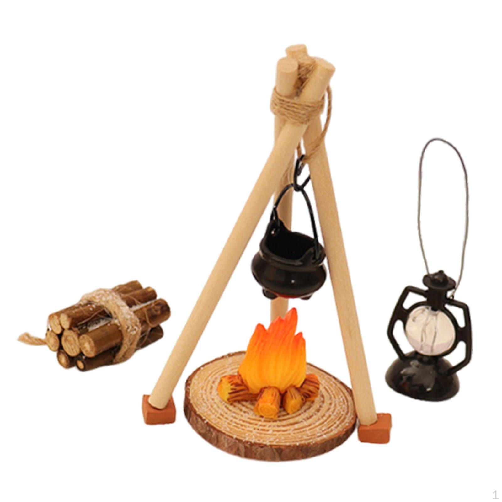 

1/12 Scale Dollhouse Camping Set, Hanging Party Favors, Simulation Furniture, DIY Lamp, Festival Red Brick