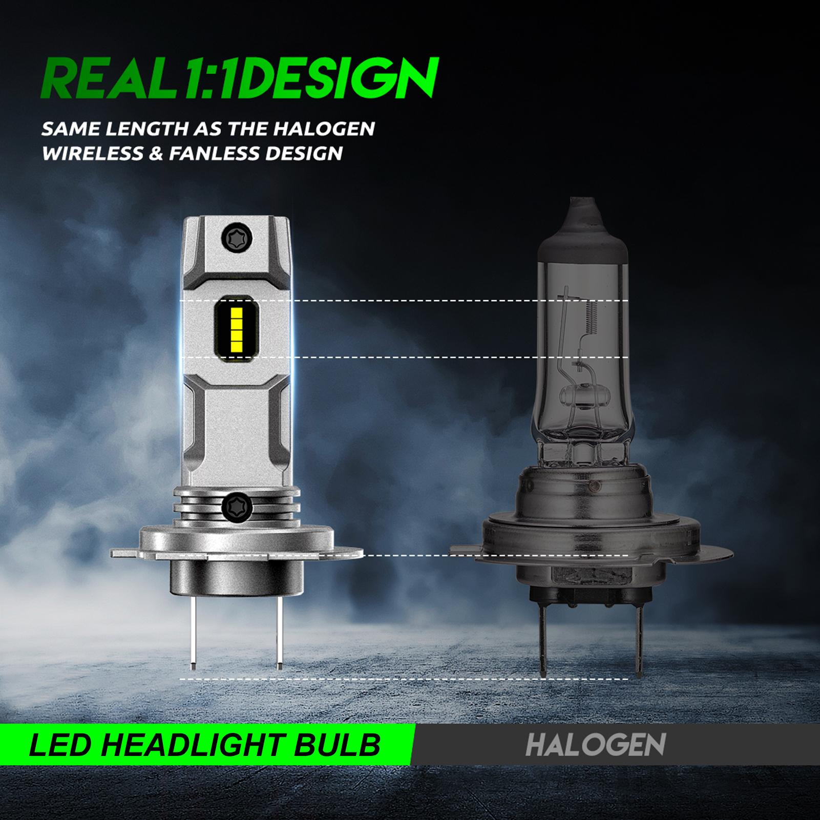 H7 LED Headlight Bulbs, 50W 10,000LM Super Bright LED Headlights Conversion Kit 6500K IP68 Water-tight, Pack of 2