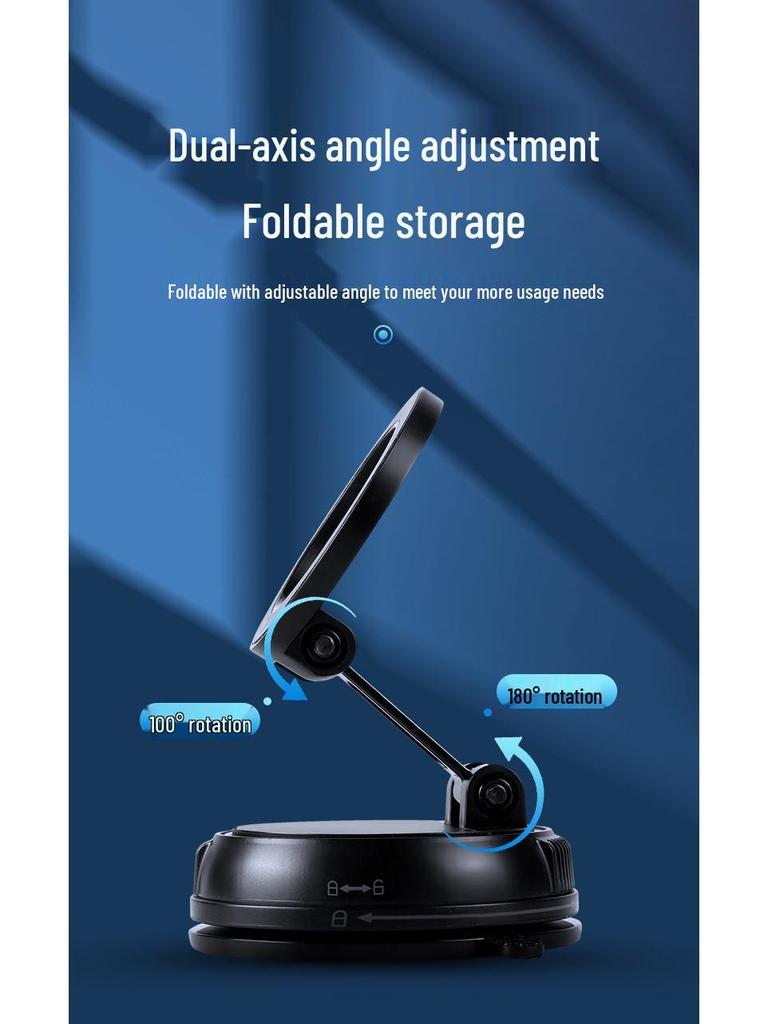 Car Phone Holder: Alloy & Plastic with Strong Magnetic and Vacuum Suction for In-Car Navigation