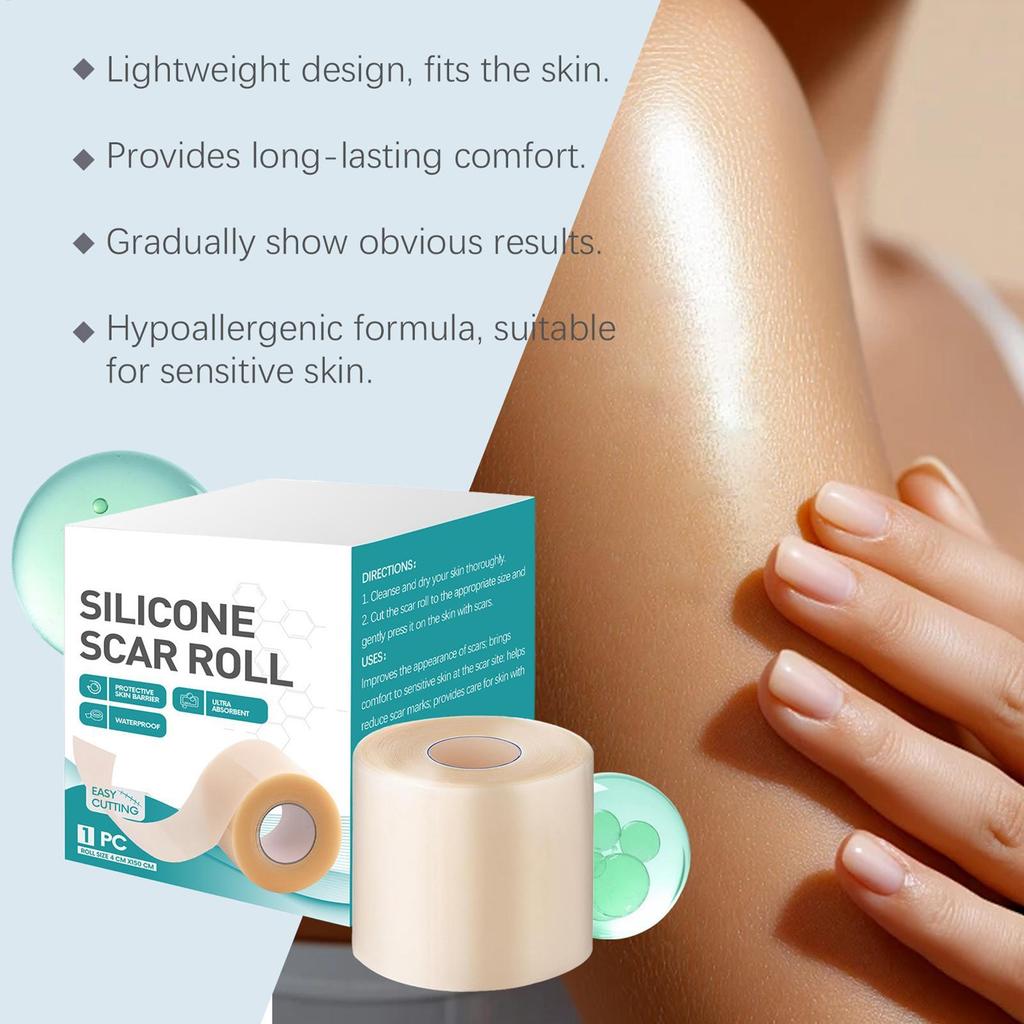 Silicone Scar Sheets 4x150cm Hydrocolloid Bandages Roll Self Adhesive Wound Dressing for Burns Blisters Skin Care Recovery