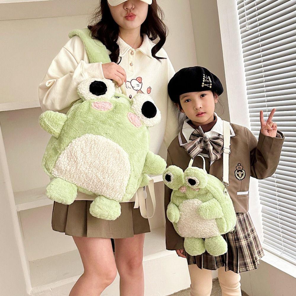 

Plush Y2K Children s Frog School Bag Fashion Animal Frog Shoulder Bag Lady S