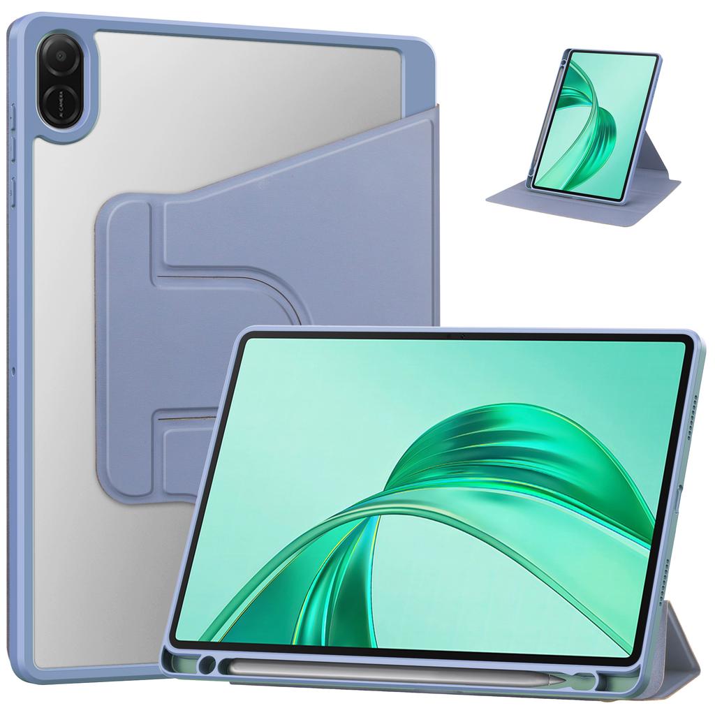 For Honor Pad X8a Case 360 Degree Rotary Stand PU Leather+Acrylic Tablet Cover (Without Keyboard)