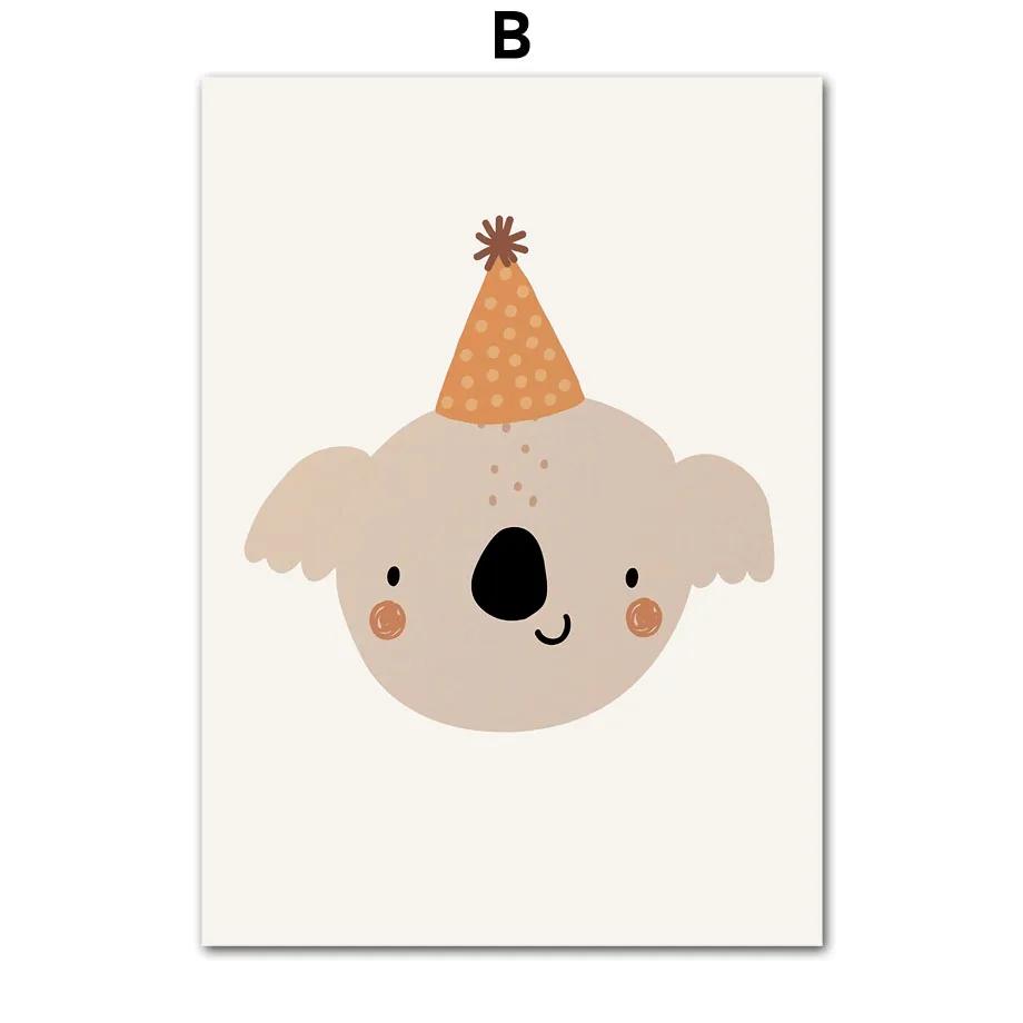 Leinwandmalerei Regenbogen Koala Bär Elefant Hase Boho Poster Drucke Baby Wandkunst Bilder Nordische Kinderzimmer Deko