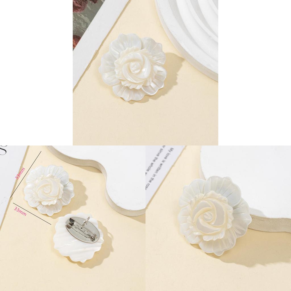 Shell Flower Brooch Pin Jewelry With Double Layer Design For Women And Men