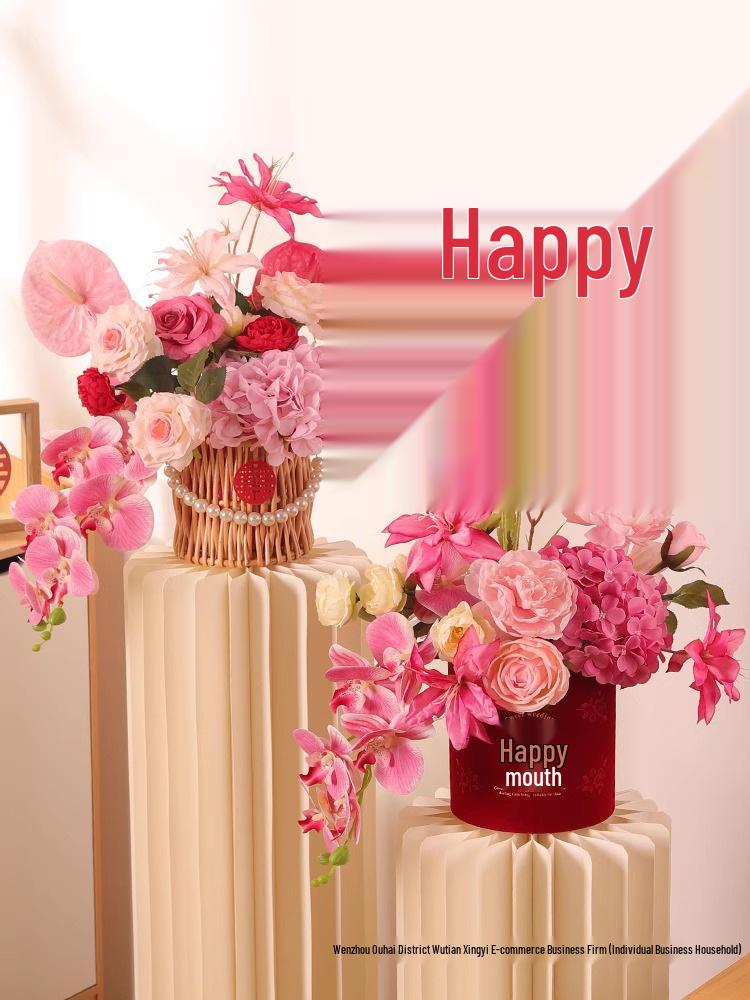 Romantic Floral Arrangement for Weddings, Bedrooms, and Living Rooms - Bedside Bouquet Decorations