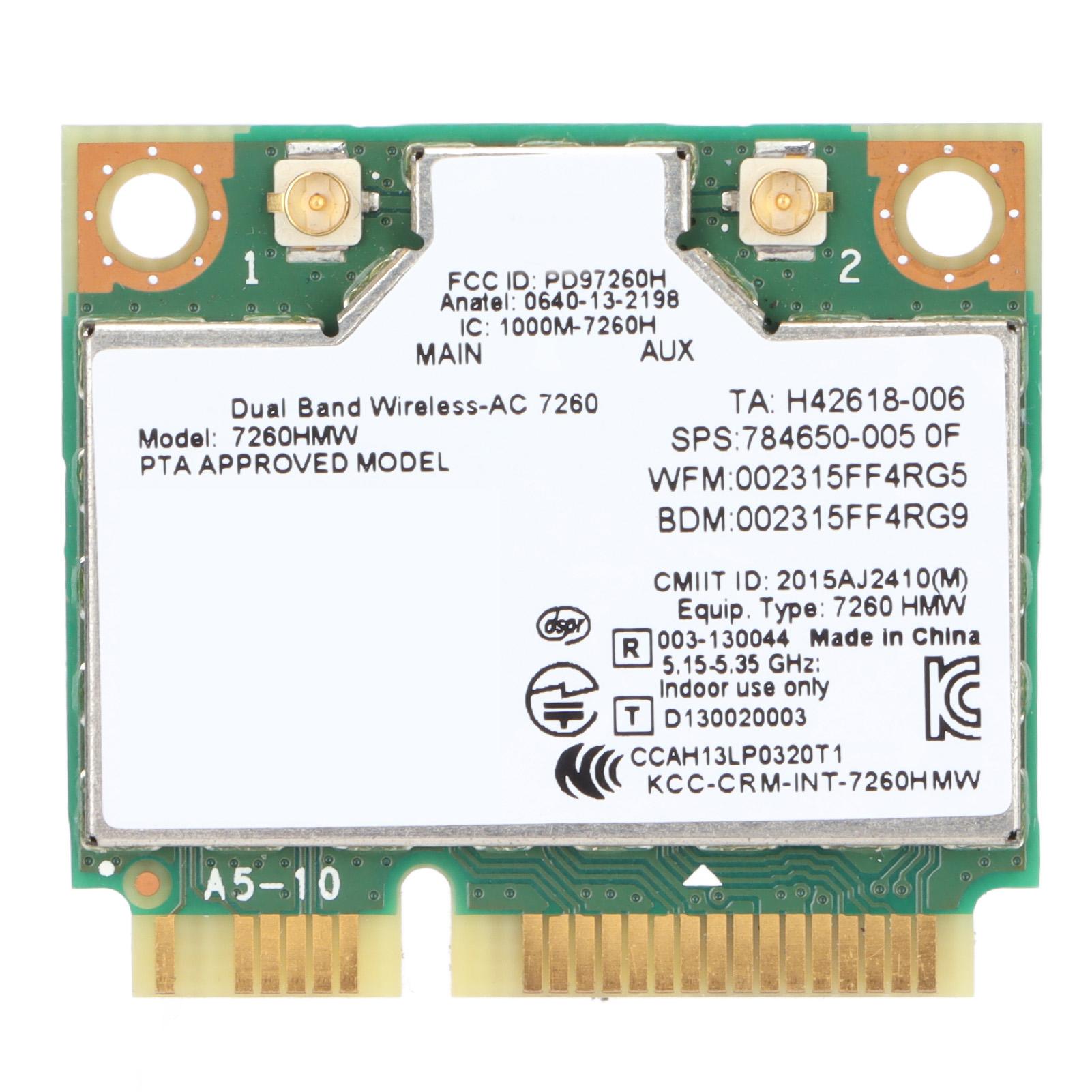 

Мережева карта 867 Мбіт/с Дводіапазонна 2.4G5G Mini PCIE 802.11aB gnac Мережева карта