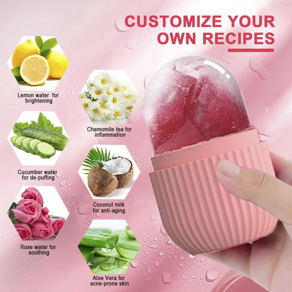 Face Ice Roller Facial Ice Massager for Puffiness and Pores, Reusable Silicone Cooling Design