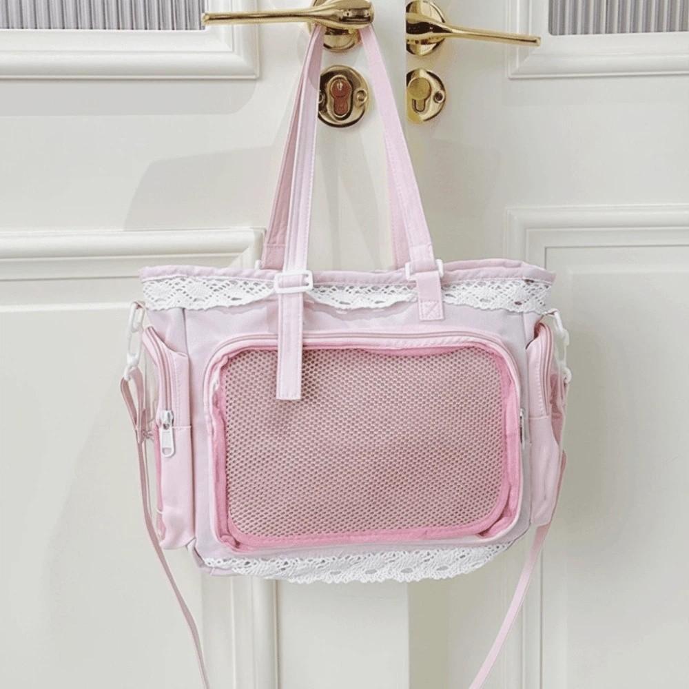 Ballet Style Lolita Transparent Crossbody Bag DIY Anime Shoulder Bag New Lace Itabag Shopping