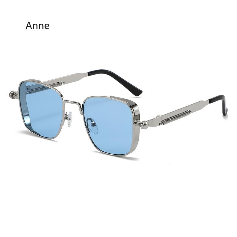 Nuovi Occhiali da Sole Steampunk Metallici Boxy Retrò alla Moda e Personalizzati con Aste a Molla Occhiali Resistenti ai Raggi UV Lenti UV400 Occhiali