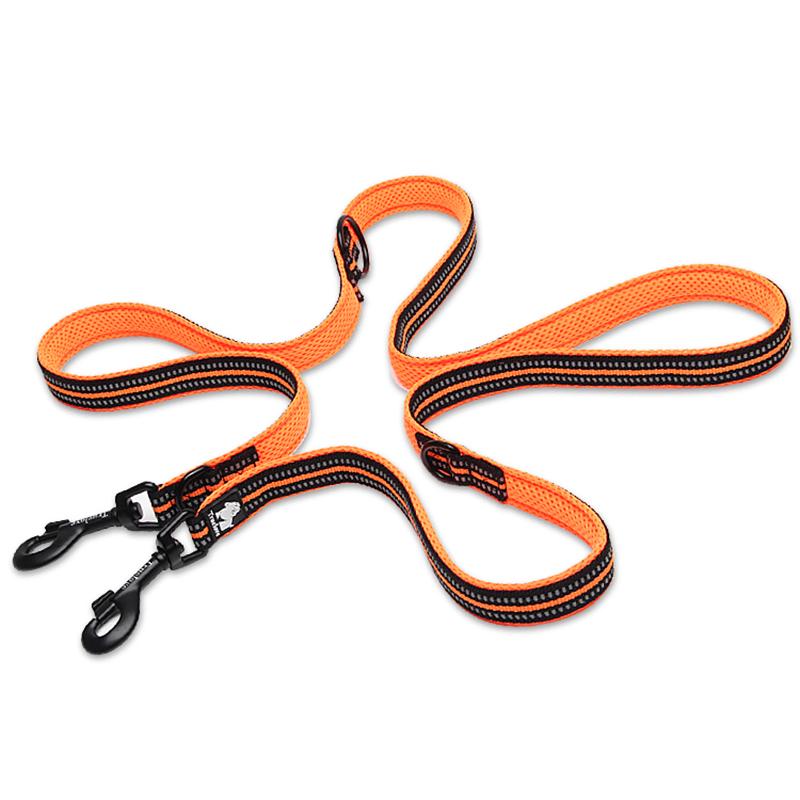 Winhyepet Multifunktions-Hundeleine Reflektierend 7 in 1 Langlebig Rutschfest Verstellbar Hände Frei Joggen Haustiertrainingsleine 2 Hunde