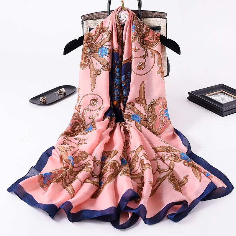 New Spring and Summer Print Fashionable Long Sunscreen Scarf for Women Dual-purpose Shawl Beach Towel Scarf Scarf
