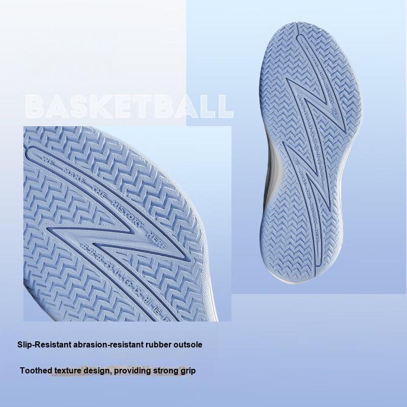 Anta Kids Qingkuangci Mesh Comfortable Breathable Professional Basketball Shoes Kids Sneakers White Black A12431106-2