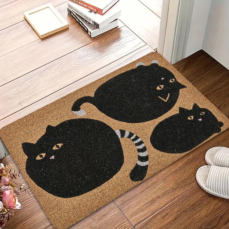 Cute Cat Decorative Floor Mat - Dirt & Wear-Resistant, Easy-Clean Entrance Mat