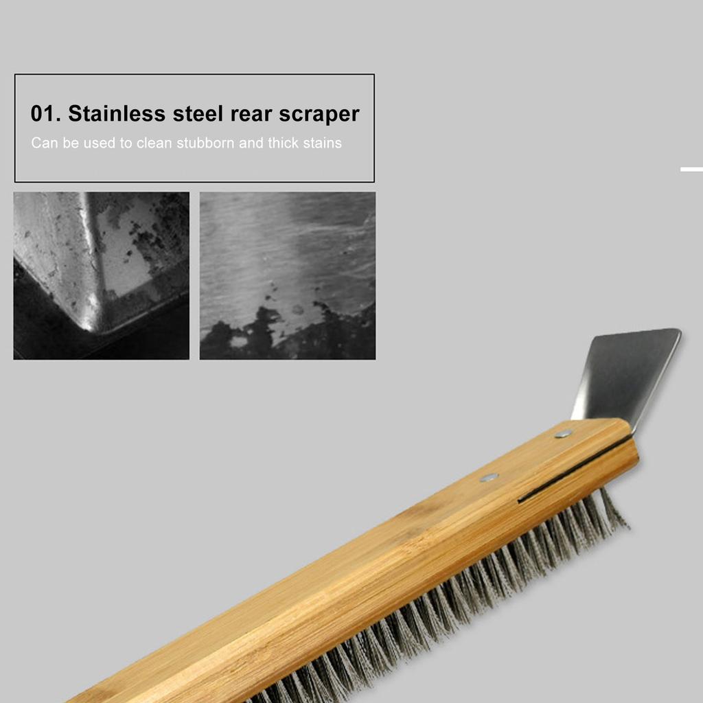 Pizza Oven Long Cleaning Brush Stainless Steel Long Handle Cleaning Brush for Cooking Baking Accessories