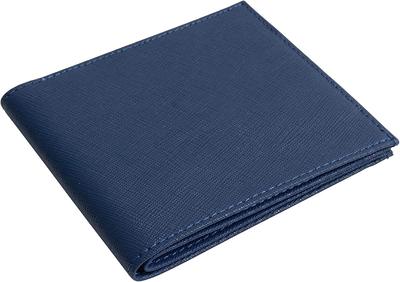 Ultra Thin Bifold Wallet Thin Cowhide Leather YKK Zipper Simple Bill Purse Coin Purse Card Holder Thin Wallet Navy [Dom Teporna] Men's Women's