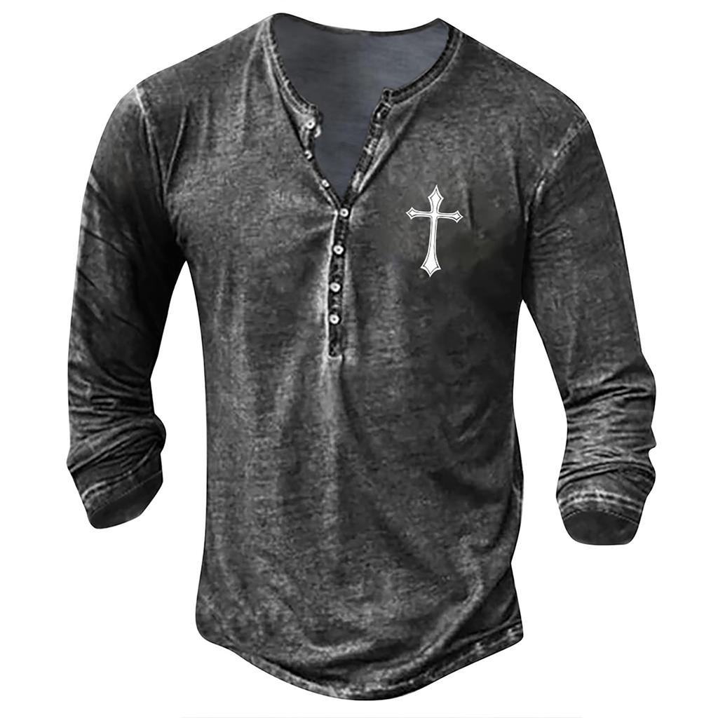 Men's Long Sleeve Graphic And Embroidered Fashion T-Shirt  Spring And  Long Sleeve Printed Pullover Sweatshirt
