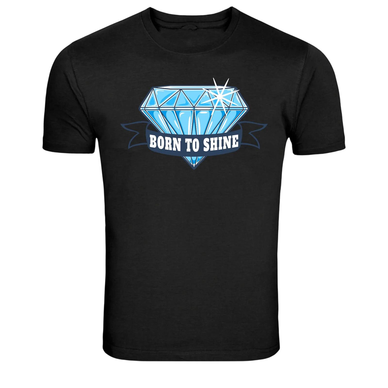 Born To Shine Diamond Motivation Graphic T-Shirt L